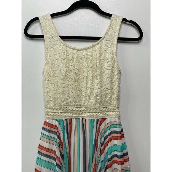 Liberty Love Dress Lace Bodice Handkerchief Hem Tank Flowy Fairy Cottagecore S - Picture 6 of 11